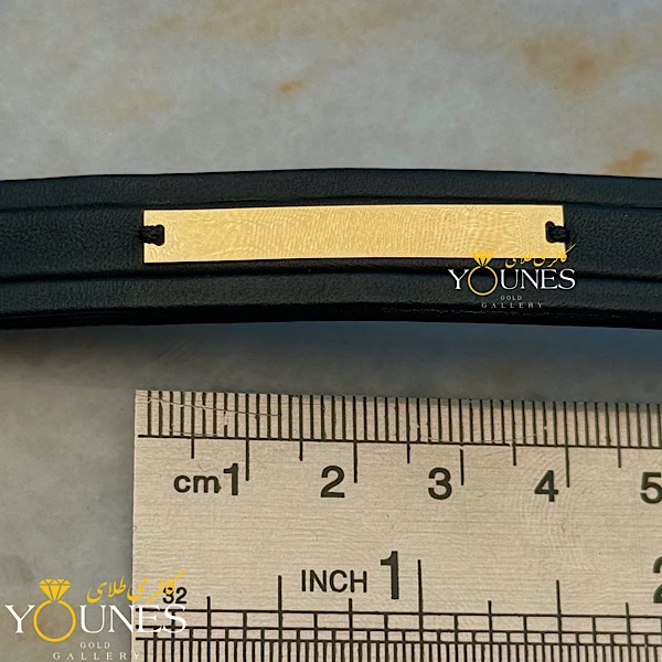 دستبند طلا چرم مردانه L106